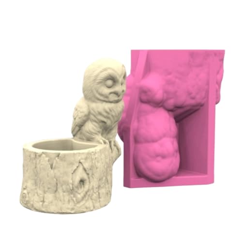 Handgefertigte Epoxidharzform Eulenform für Sukkulenten Vase Pflanzgefäße Stifthalter von Kalttoy