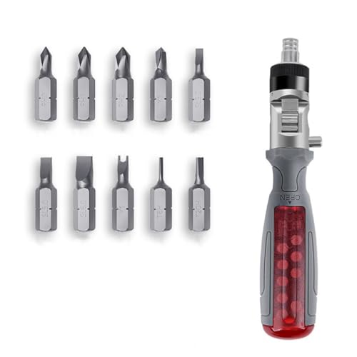 Kalttoy 11 in 1 Ratsche Multitool Schraubendreher Multifunktion Magnetischer Schraubendreher Professionelle Winkelschraubendreher Reparatur Werkzeug Ratschenschrauber Set mit Bits Magnetisch von Kalttoy