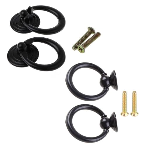Kalttoy 2 Stück Mini einfache Schublade Pull Kleiderschrank Schrank Runde Ringgriff Schrankknäufe von Kalttoy