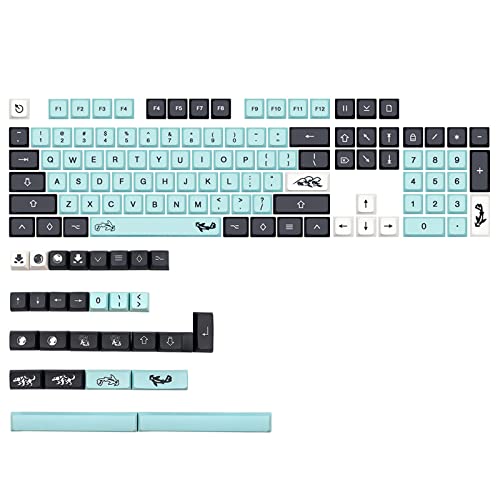 PBT-Tastenkappen, XDA-Leiter-Layout, 132 Tasten, 5 Seiten, Farbsublimations-Tastenkappen-Set für Gateron/Kirsche/Kailh, mechanische Tastatur, Farbstoff-Sub-Tastenkappen, PBT XDA-Tastenkappe, 132 von Kalttoy