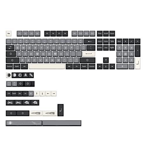 PBT-Tastenkappen mit hohem Inhalt, für DIY-Computer, mechanische Tastatur, XDA-Höhe, Grau-Weiß, Farbsublimation, Tastenkappen-Set, mechanische Tastenkappen, Cherry Mx PBT-Tastenkappen-Set, von Kalttoy