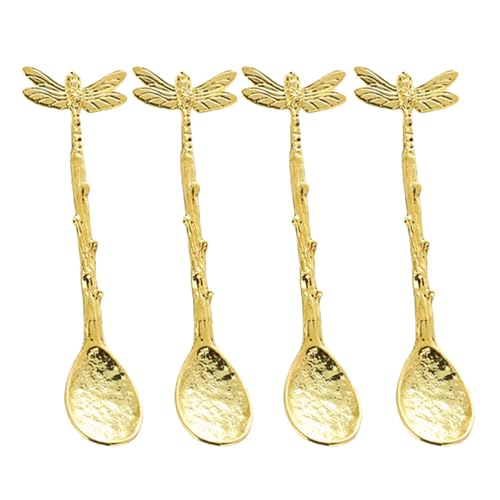 Set mit 4 stabilen Teelöffeln in Libellenform, dekorative Wassertropfen, Kaffee- und Teelöffel mit langem Libellengriff Set mit 4 stabilen Teelöffeln in Libellenform, dekorative Wassertropfen, Kaffee- und Teelöffel mit langem Libellengriff von Kalttoy