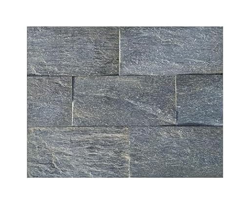 Kalu Creations – Natürliche grüne Serizzo-Beschichtung 30 x 15 cm (8 Stück) – Stein rutschfest und wasserdicht für den Innen- und Außenbereich – elegantes Design für Wände, Kamine, Fassaden von Kalu creations
