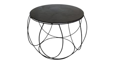 Kalu creations Runder Design-Tisch aus Eisen und Schiefer, Ø 60 cm, moderner Couchtisch, Höhe 51 cm, Tischplatte aus echtem Naturstein Kalu creations Runder Design-Tisch aus Eisen und Schiefer, Ø 60 cm, moderner Couchtisch, Höhe 51 cm, Tischplatte aus echtem Naturstein von Kalu creations