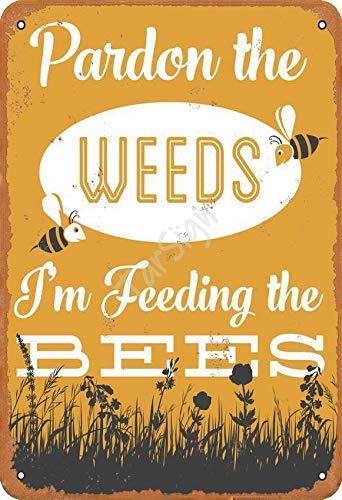 Kalynvi Pardon The Weeds I'm Feeding The Bees Vintage Blechschild Logo 30,5 cm Werbung Blickfang Wanddekoration Kalynvi Pardon The Weeds I'm Feeding The Bees Vintage Blechschild Logo 30,5 cm Werbung Blickfang Wanddekoration von Kalynvi