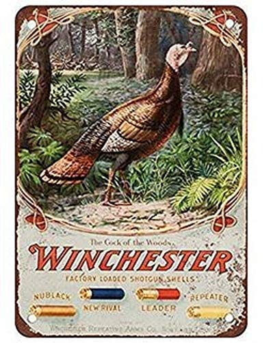Kalynvi Winchester Blechschild Wilde Türkei Jagd Retro Blechschild Straßengarage Café Bar Geschäft Menschen Höhle Bauernhof Küche Wanddekoration Handwerk Metall Blechschild 20,3 x 30,5 cm von Kalynvi
