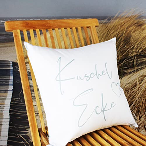 KAMACA Outdoor Dekokissen Kissen für Garten Lounge Balkon wasserabweisend schmutzabweisend UV Schutz ideal für Haus Garten Camping (Kuschelecke Creme) von KAMACA