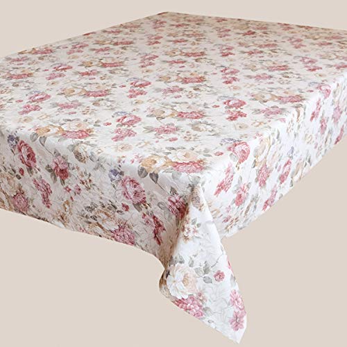 Kamaca Serie Romantic Roses in Creme Rose mit zarten Pastelltönen Markenqualität hoher Baumwolle Anteil (Tischdecke 130x170 cm) von KAMACA