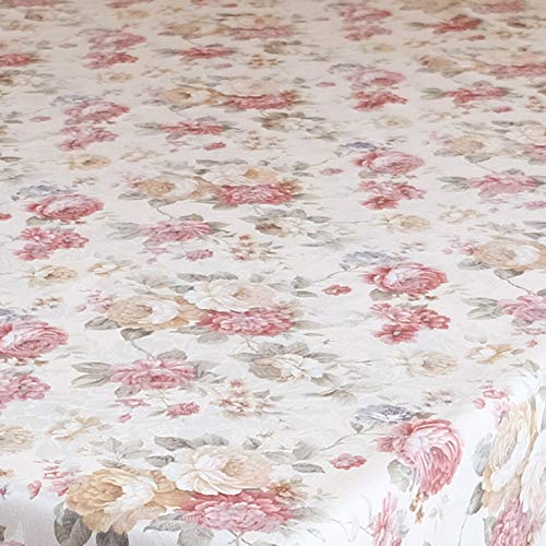 Kamaca Serie Romantic Roses in Creme Rose mit zarten Pastelltönen Markenqualität hoher Baumwolle Anteil (Tischdecke 160x220 cm oval) von KAMACA