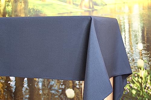 KAMACA Tischdecke für innen und außen Gartentischdecke Moderne Textile Decke für das ganze Jahr schmutzabweisend knitterfrei unifarben (Marine, Tischdecke 130x160 cm) von KAMACA