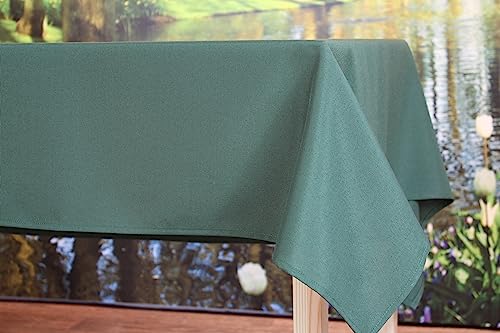 KAMACA Tischdecke für innen und außen Gartentischdecke Moderne Textile Decke für das ganze Jahr schmutzabweisend knitterfrei unifarben (dunkelgrün, Tischdecke 130x220 cm) von KAMACA