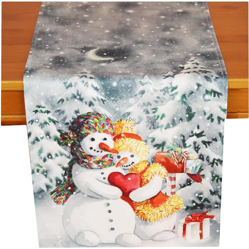 KAMACA Tischläufer 40x150 cm mit hochwertigem Druck-Motiv Küche Esstisch Eyecatcher Herbst Winter Weihnachten (Winter Love 40x150) von KAMACA