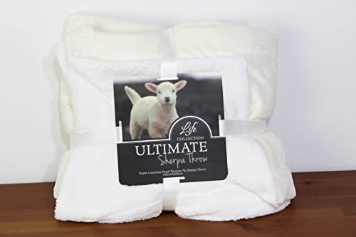 KAMACA XL Sherpa-Kuscheldecke Flauschige Decke kuscheliges Lammfellimitat 350g/qm kuschelig warm Sofadecke Wohndecke Couchdecke Sofaüberwurf (Creme - 150x200 cm) von KAMACA