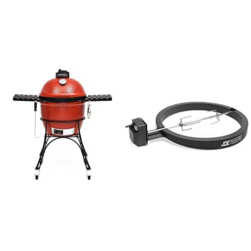 Kamado Joe® KJ23RH Classic I.™ 18-inch Portable Charcoal Grill in Red + KJ-TISSERIEEU Classic Joe JoeTisserie von Kamado Joe