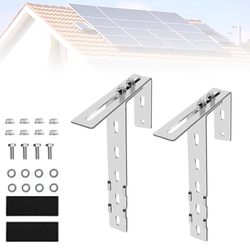 2 stück Verstellbare Balkonhalterung für Solarmodule,Solar Balkonkraftwerk Halterung Balkon Haken Set,solarmodul halterung,Halterungen für Eckig Balkongelände Solar Befestigung Ohne Bohren(2) von Kamanan