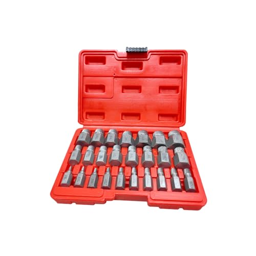 25PCS Schraubenausdreher Set, Schraubenausdreher aus Metall Beschädigte Schraubenentferner Set Stahl Ausdreher Set für beschädigte, gebrochene und verformte Schrauben von Kamanan