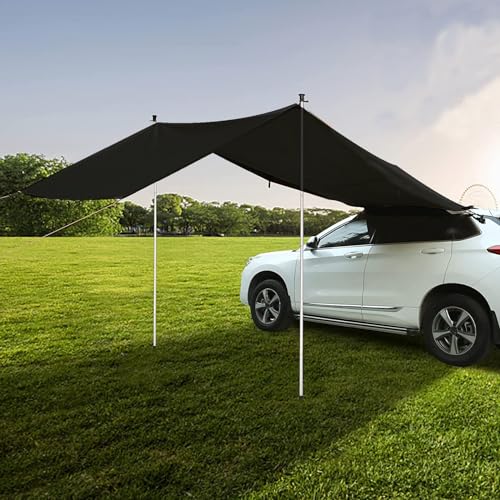 Auto Vorzelt Heckklappe 300 * 200cm,Kamanan Wasserabweisendes Sonnensegel,wasserdichte Auto-Campingzelt,Auto-Vordach,Heckklappenzelt,Heckzelt Auto,Geeignet für SUV-Modelle,Outdoor,Camping (Schwarz) von Kamanan