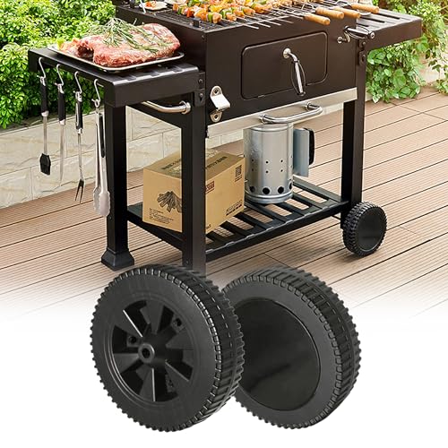 Grillräder Ersatzteile, 2 Stück 6 Zoll Gasgrills Räder Grill Räder Ersatzteile Kunststoff Radgrill Ersatzteile BBQ Wheel Kit Grill Räder Teile mit Radabdeckung für Charbroil (6 inchs) von Kamanan