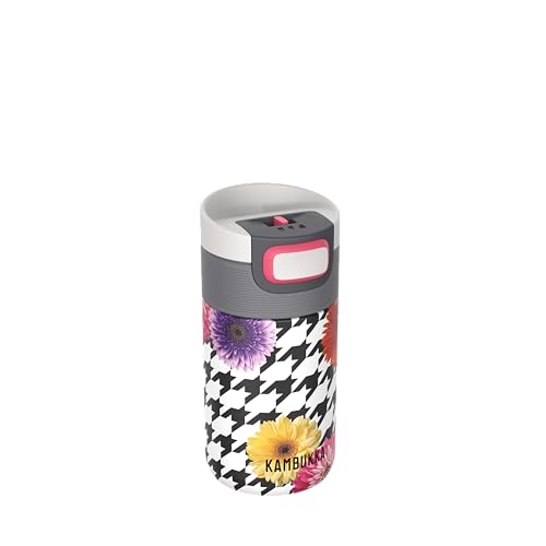 Kambukka Thermobecher 300ml - Kaffeebecher to go aus Edelstahl - Auslaufsicher & dicht - Isolierbecher, Travel & Coffee mug - hält 5h heiß/ 11h kalt - Modell ETNA FLORAL PATCHWORK von Kambukka