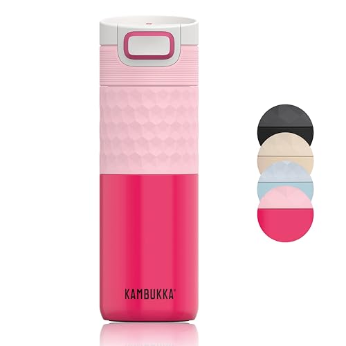 Kambukka Thermobecher 500ml - Kaffeebecher to go aus Edelstahl - Auslaufsicher & dicht - Isolierbecher, Travel & Coffee mug - hält 9h heiß/ 18h kalt - Modell ETNA Diva Pink von Kambukka