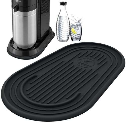Kamehame Abtropfmatte Silikon Unterlage Kompatibel mit Soda Stream Duo Silikonmatte Abtropfschale Zubehör Tropfmatte, Wassersprudler Wasserdicht und rutschfest, Schwarz von Kamehame