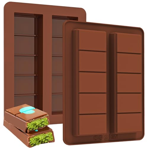 Kamehame Schokoladenform Silikon Tief Klein 2 Stück Silikonform Schokoladentafel Schokoladen Form mit 1 Spachtel Schokoladenformen für Schokolade Praline von Kamehame
