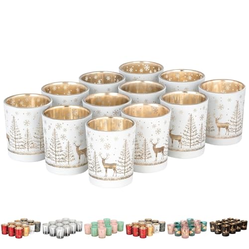 12er Set Teelichthalter Weihnachten Glas Windlicht Weihnachten Teelichtgläser Teelichtglas Kerzengläser Weihnachtsdeko Teelicht Weihnachts Windlichter Glas Deko 12er Set Teelichthalter Weihnachten Glas Windlicht Weihnachten Teelichtgläser Teelichtglas Kerzengläser Weihnachtsdeko Teelicht Weihnachts Windlichter Glas Deko von Kamelio