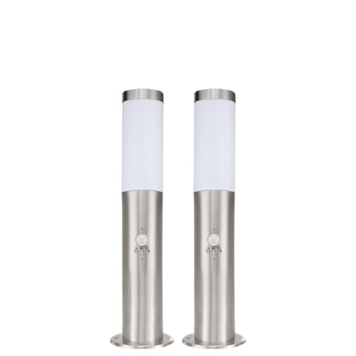 2x Wegeleuchte Edelstahl mit Bewegungsmelder 45cm Außenleuchte Wegbeleuchtung Gartenleuchte Strom Pollerleuchte Aussenlampe Strom E27 von Kamelio