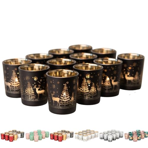 Kamelio 12er Set Teelichthalter Weihnachten Glas Windlicht Weihnachten Teelichtgläser Teelichtglas Kerzengläser Weihnachtsdeko Teelicht Weihnachts Windlichter Glas Deko Kamelio 12er Set Teelichthalter Weihnachten Glas Windlicht Weihnachten Teelichtgläser Teelichtglas Kerzengläser Weihnachtsdeko Teelicht Weihnachts Windlichter Glas Deko von Kamelio