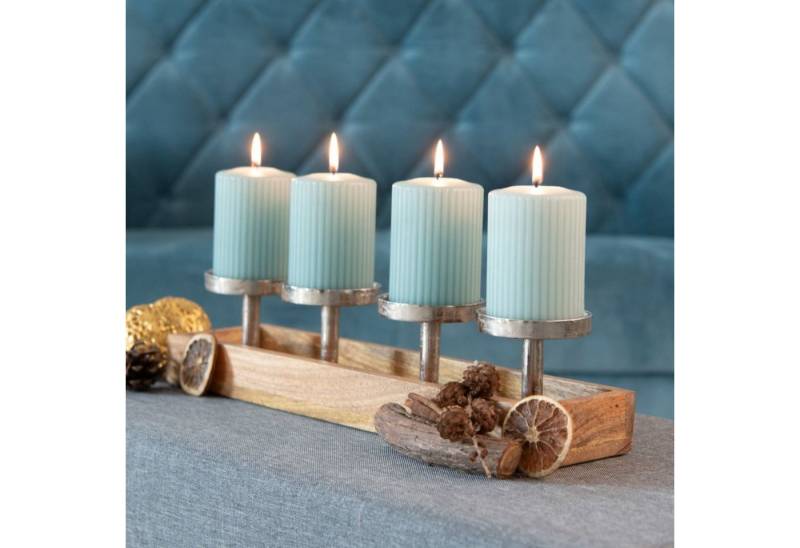 Kamelio Adventskranz Holz Advent Kerzenhalter länglich modern Kerzenständer Weihnachtsdeko von Kamelio