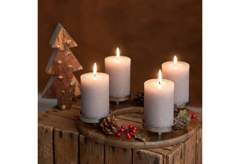 Kamelio Adventskranz Holz Rund 30cm Kerzenständer Advent Kerzenhalter Weihnachtskranz von Kamelio