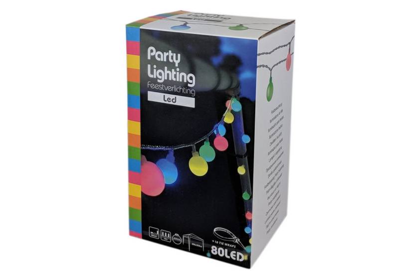 Kamelio Lichterkette Party Deko LED Lichterkette bunt Beleuchtung 20m,80LED Strom von Kamelio