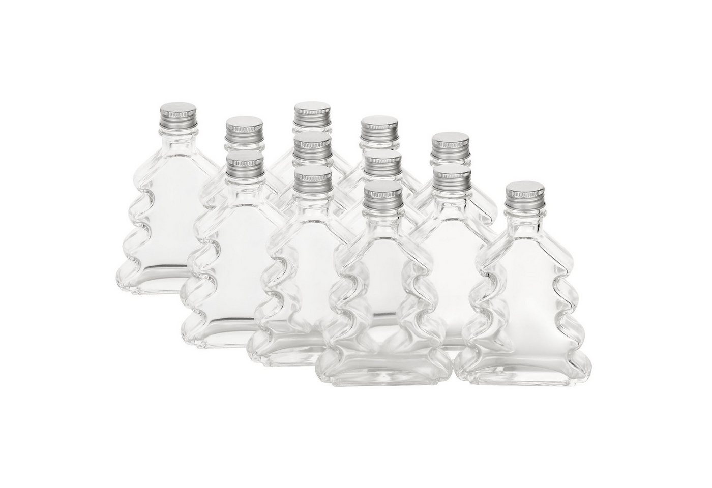 Kamelio Vorratsglas 12x Tannenbaumflasche 200ml leere Flasche zum Befüllen Likörflasche, Glas, (12 Stück) von Kamelio