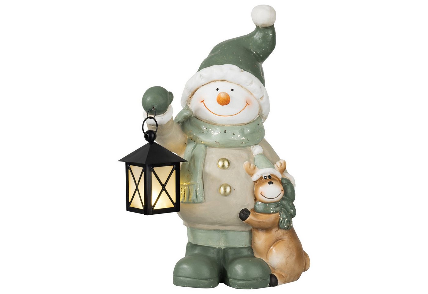 Kamelio Weihnachtsfigur Weihnachtsdeko Figur Weihnachtsfiguren mit LED Laterne Deko Figur (1 St) von Kamelio