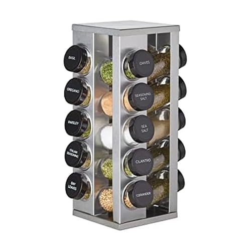 Kamenstein Heritage Gewürzregal mit 20 Gläsern, drehbar, mit Gewürzen im Lieferumfang enthalten, inklusive Gewürz-Nachfüllungen für 5 Jahre, gebürsteter Edelstahl mit schwarzen Kappen Kamenstein Heritage Gewürzregal mit 20 Gläsern, drehbar, mit Gewürzen im Lieferumfang enthalten, inklusive Gewürz-Nachfüllungen für 5 Jahre, gebürsteter Edelstahl mit schwarzen Kappen von Kamenstein