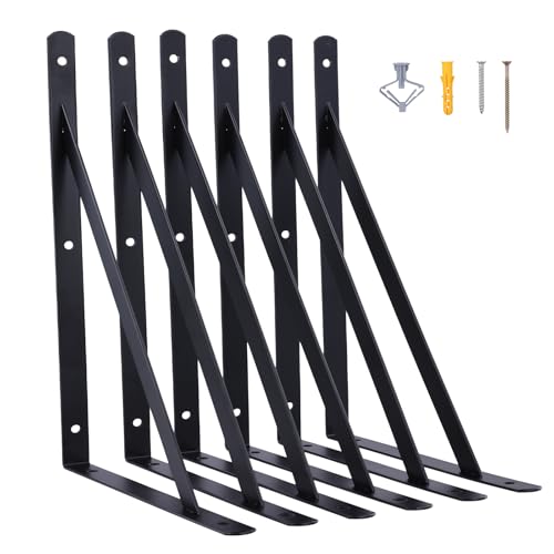 Regalhalterung 6 Stück I 300 x 190 mm I REGALTRÄGER mit SCHRAUBEN I Wandhalterung Regal Tragkraft 30 kg I Regalträger | Wandmontage Konsole (6 Stück) von Kamiaha