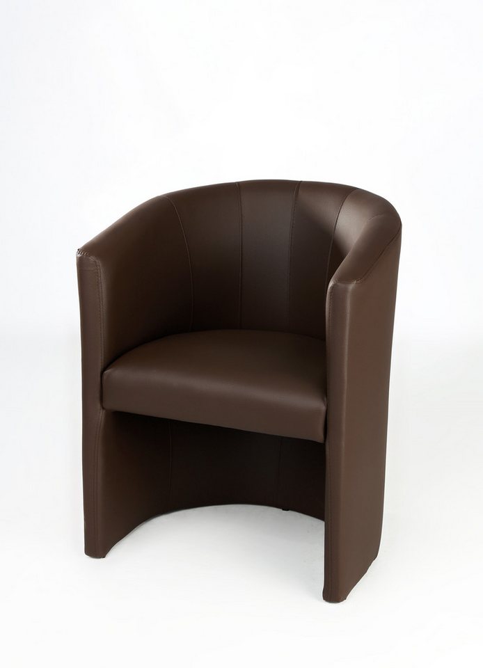 Kamil Cocktailsessel Design Sessel Clubsessel Loungesessel Farbe braun Kunstleder Neu (1 Set, 1-St., 1 Sessel), Lieferung kommt Aufgebaut von Kamil