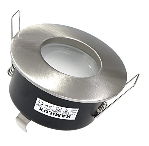1 x Power LED Bad Einbauleuchte Aqua IP65 230V GU10 edelstahl-gebürstet + Power LED 5 Watt in warmweiss von Kamilux
