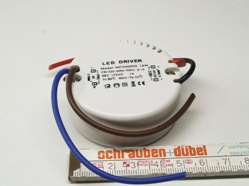 Elektronischer LED Transformator 12Volt, 12Watt - Rund von Kamilux