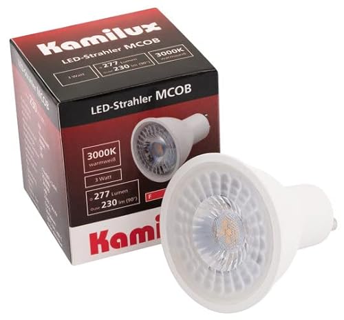 Kamilux 10er Set 230V / LED Leuchtmittel / 3 Watt = 30 Watt / 277 Lumen/Warmweiß / 3000K / Sockel GU10 von Kamilux