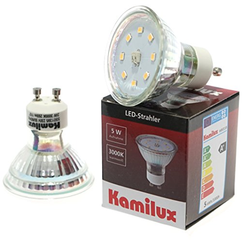Kamilux 10er Set 230V / SMD Leuchtmittel / 7 Watt = 50 Watt / 470 Lumen/Neutralweiß / 4700K / Sockel GU10 von Kamilux