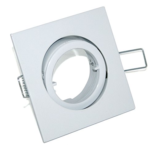 Kamilux 1er Set Decken Einbaustrahler Sam für 230Volt Farbe: Weiß (ohne Leuchtmittel) inkl. 230Volt GU10 Fassung.Spot Eckig für Lochausschnitte von 68-76 mm von Kamilux