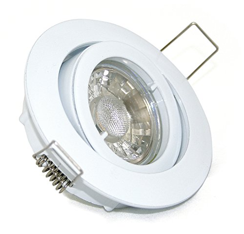 Kamilux 230V LED Einbaustrahler Bajo in weiss, inklusive 5 Watt LED Leuchtmittel GU10 PC in warm-weiss, entspricht 50Watt Lichtleistung von Kamilux