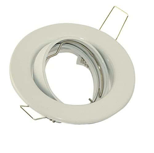 Kamilux 2er Set Einbaustrahler Alva für 12V Farbe: Weiß (ohne Leuchtmittel) inkl. 12V MR16 Fassung. Spot Rund für Lochausschnitte von 68-76 mm von Kamilux