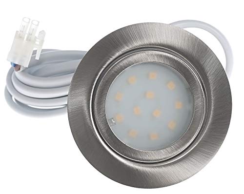 Kamilux 2er Set LED Möbeleinbauleuchte Luisa 12Volt 2,4Watt inkl. Anschlusskabel mit Stecker Farbe: Edelstahl geb. Lichtfarbe: Neutralweiss Kamilux 2er Set LED Möbeleinbauleuchte Luisa 12Volt 2,4Watt inkl. Anschlusskabel mit Stecker Farbe: Edelstahl geb. Lichtfarbe: Neutralweiss von Kamilux