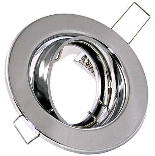 Kamilux 3er Set Einbaustrahler Alva für 12V Farbe: Chrom (ohne Leuchtmittel) inkl. 12V MR16 Fassung. Spot Rund für Lochausschnitte von 68-76 mm von Kamilux