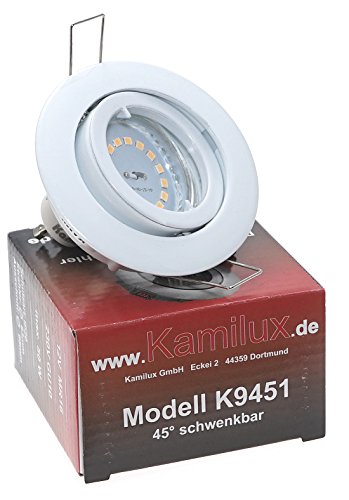 Kamilux 5 x Bajo in weiß inkl. flaches Modul Step-Dimmung in warm-weiß von Kamilux