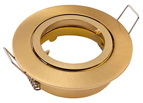 Kamilux 5 x Power LED Einbaustrahler Bajo 230V 5Watt in gold-gebürstet Lichtfarbe in warmweiss MCOB von Kamilux