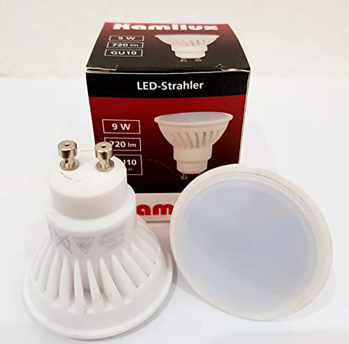 5er Packung - 9W - LED GU10-720 Lumen- 230V Lampe Leuchtmittel 9 Watt warmweiss ersetzt spielend einen Halogenstrahler [Energieklasse A+] von Kamilux