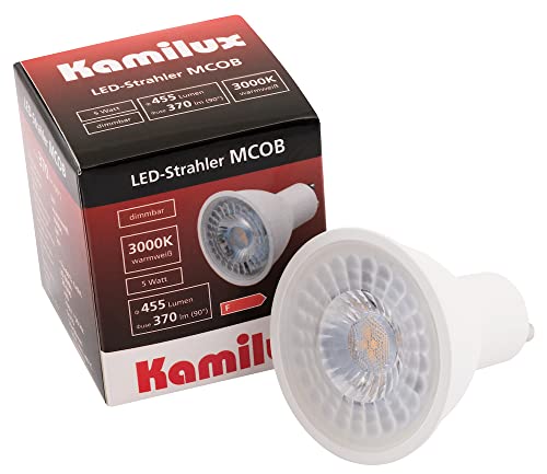 Kamilux 5er Set 230V / LED Leuchtmittel/Dimmbar / 5 Watt = 45 Watt / 455 Lumen/Warmweiß / 3000K / Sockel GU10 von Kamilux